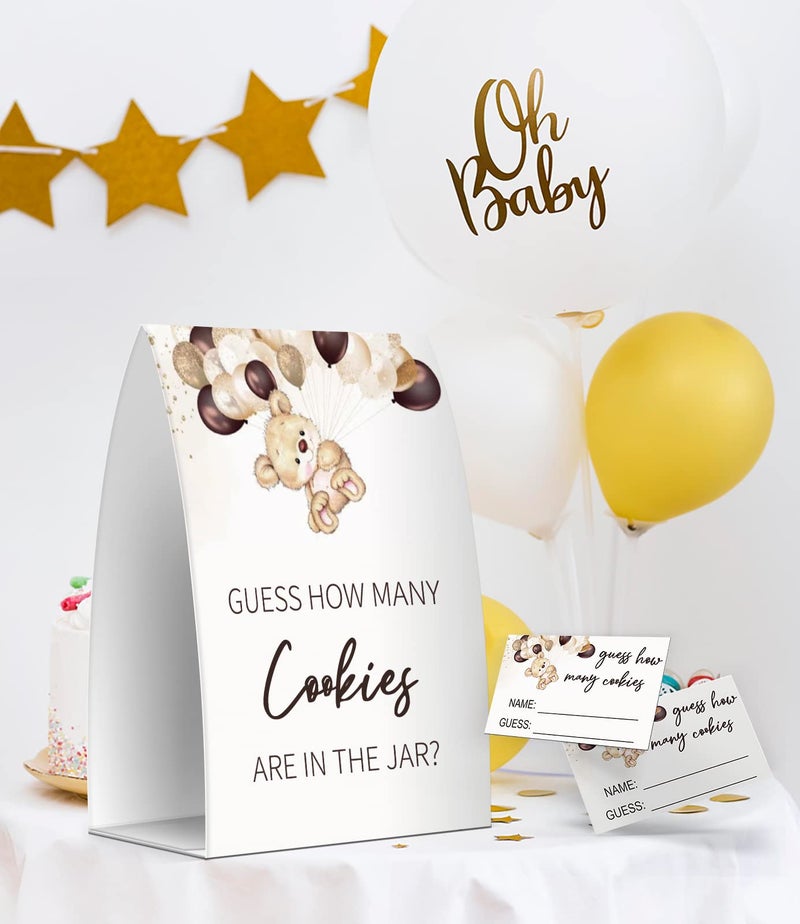 Pazag Guess How Many Cookies Are In The Jar  Baby Shower Games  Baby Shower Decorations - One Sign and 50 Cards(MANY026) - Image 5